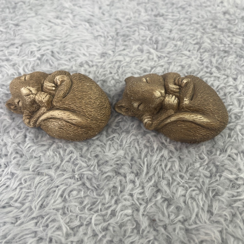 Sandicast Mouse Figurine Vintage 1981 Sleeping Mice Sculptures Set of 2 Signed